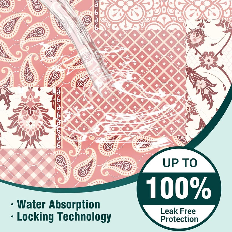 MILDPLUS Printed Washable Bed Pads 34"X36" Reusable Underpads Waterproof Mattress Protector Incontinence Bed Pads Pee Pads for Adults, Kids or Pets (Pink) - Image 5